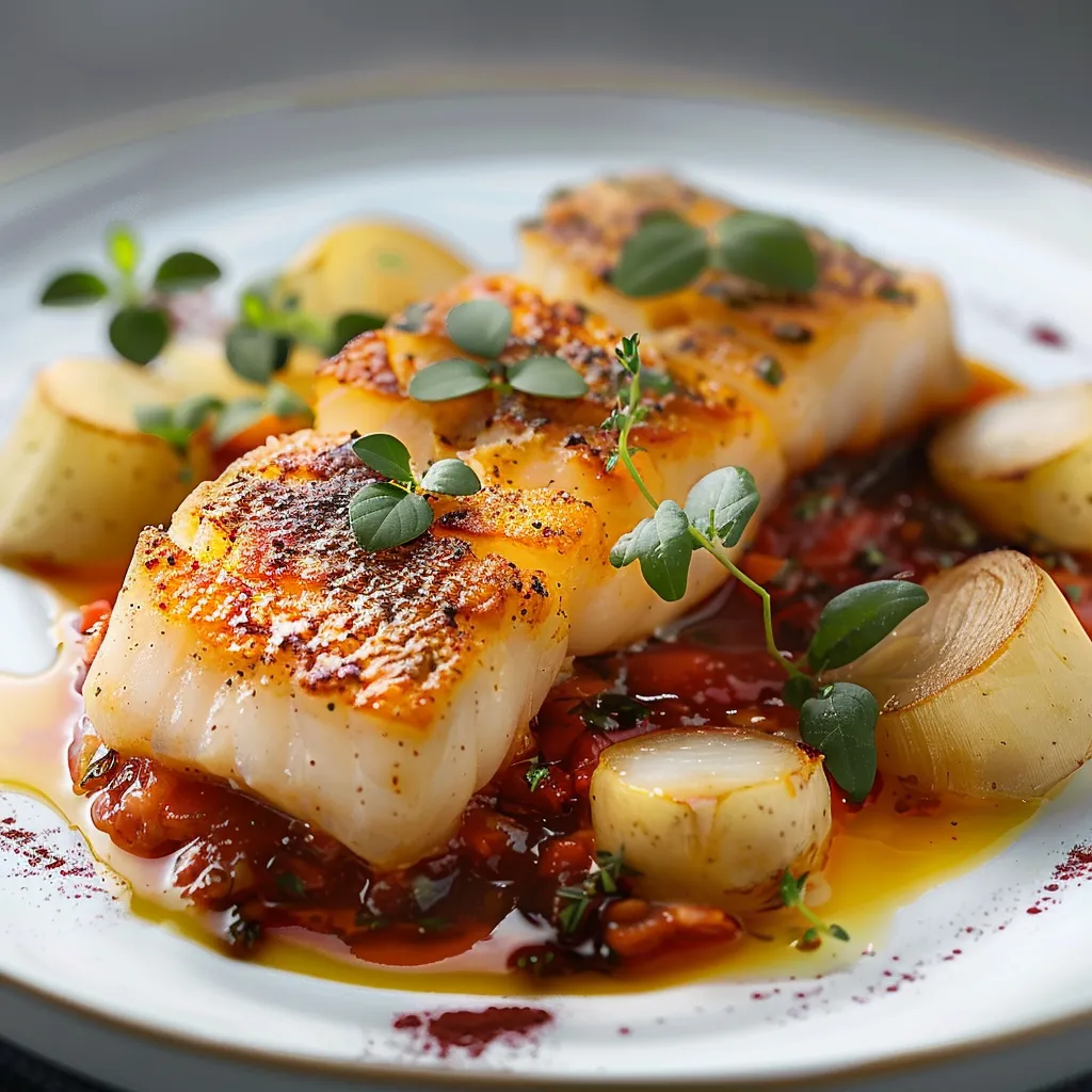 Carne assada com ervas e tomate.