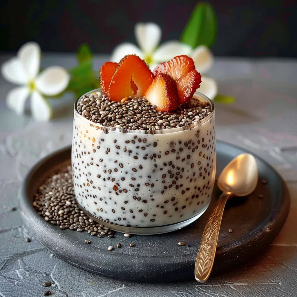 Um copo de frutas com granulado de amendoim.