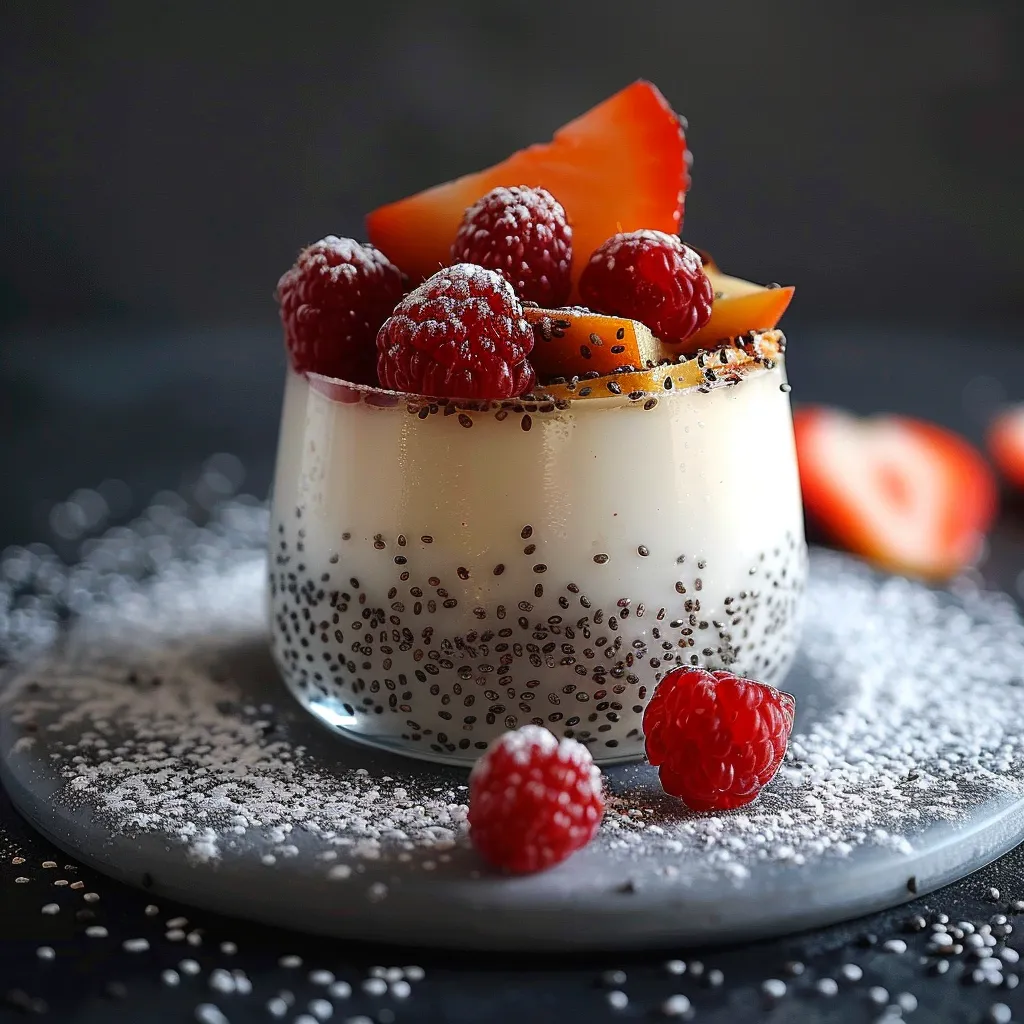 Um copo de frutas com raspas, amêndoas e granola.
