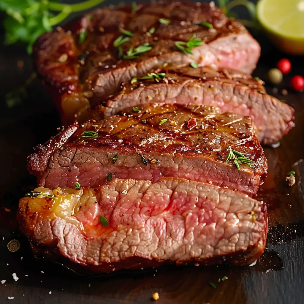 Carne de vaca com sal e ervas.