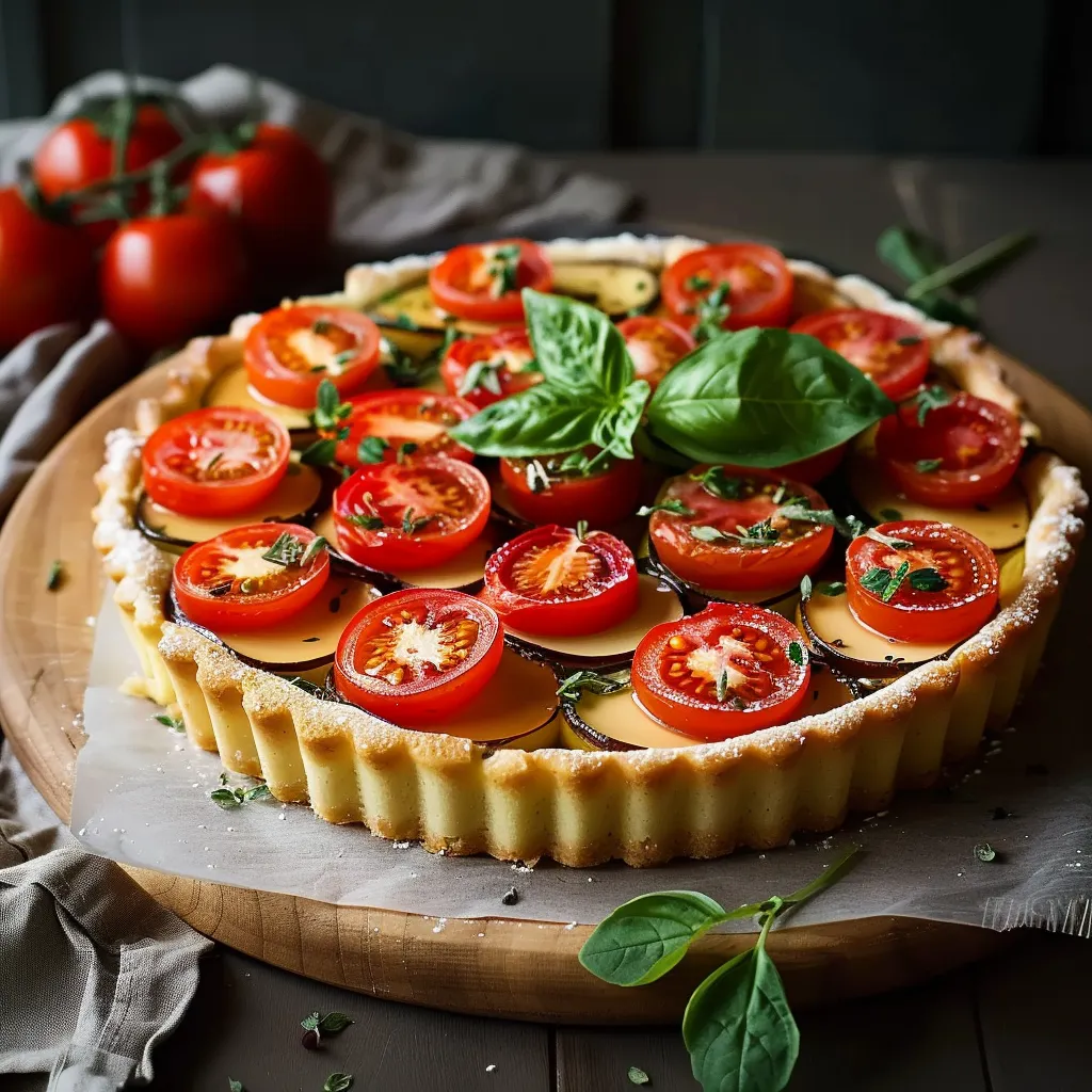 Pizza com tomate e espinaca.