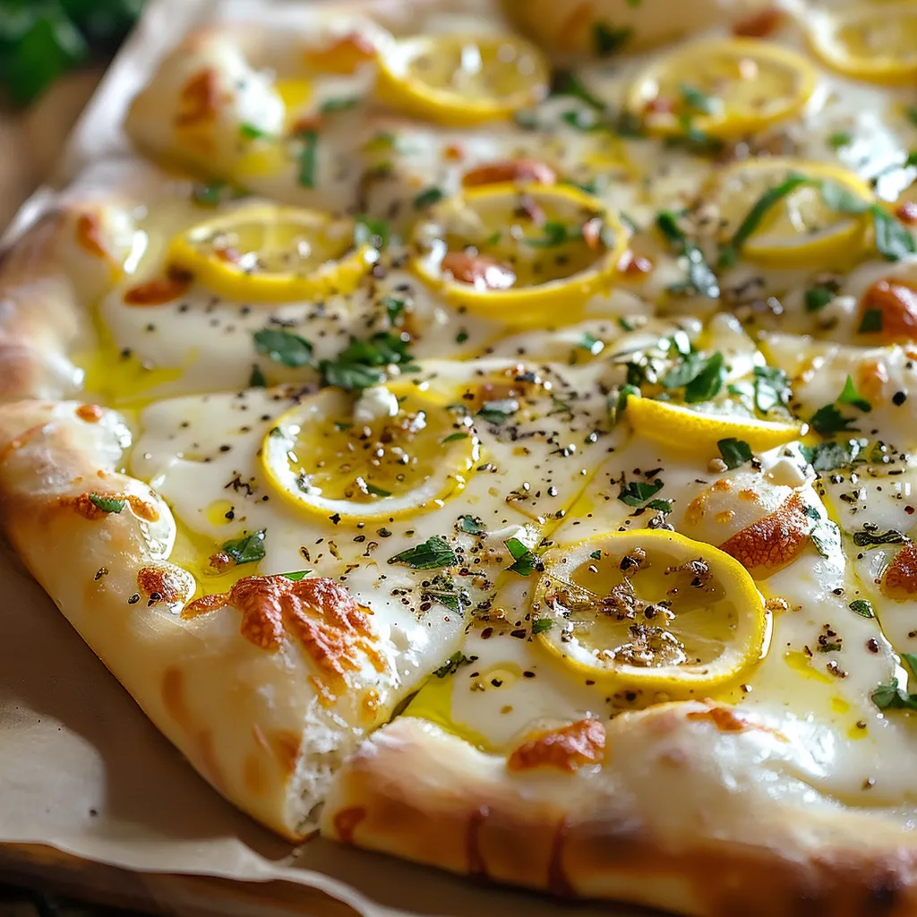 Pizza com cebola e limão.