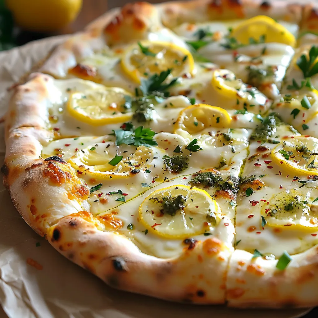 Pizza com cebola e limão.