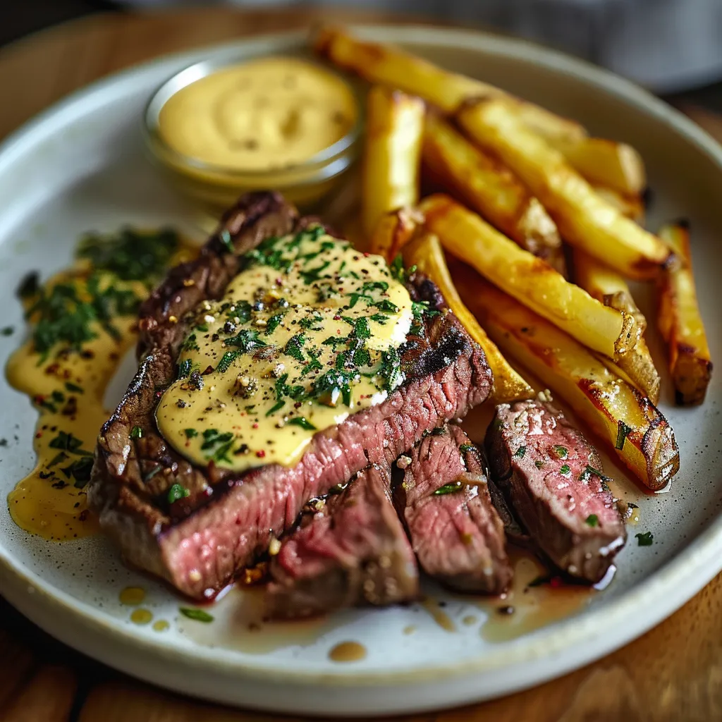 Carne com molho e batatas.