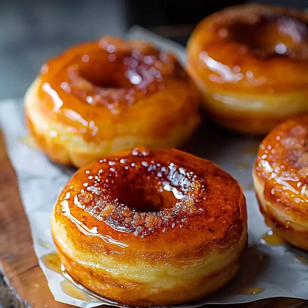 Dois donuts com manteiga e canela.