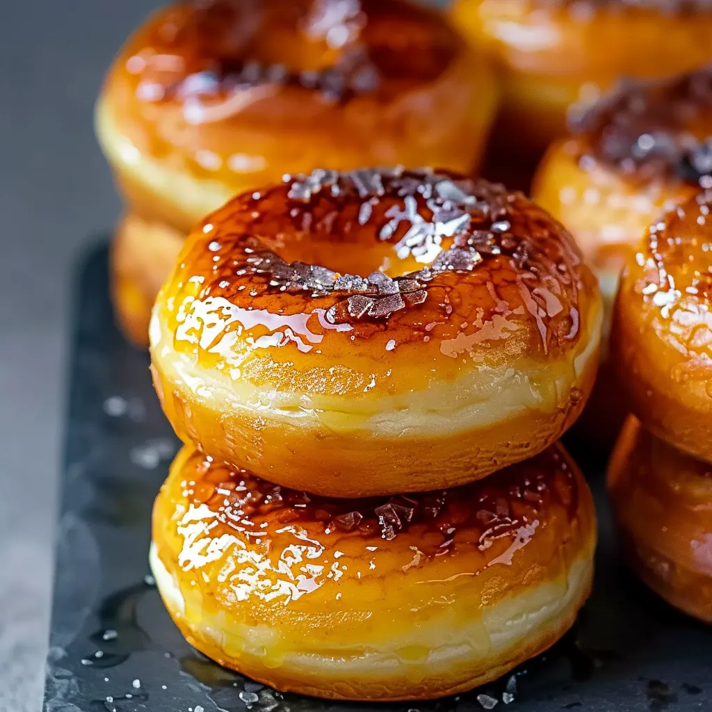 Dois donuts com manteiga e granulado de chocolate.