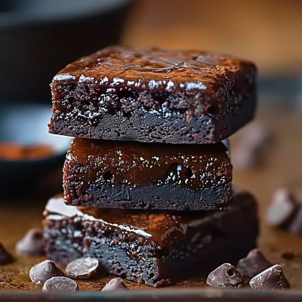 Três pedaços de chocolate quentinho.