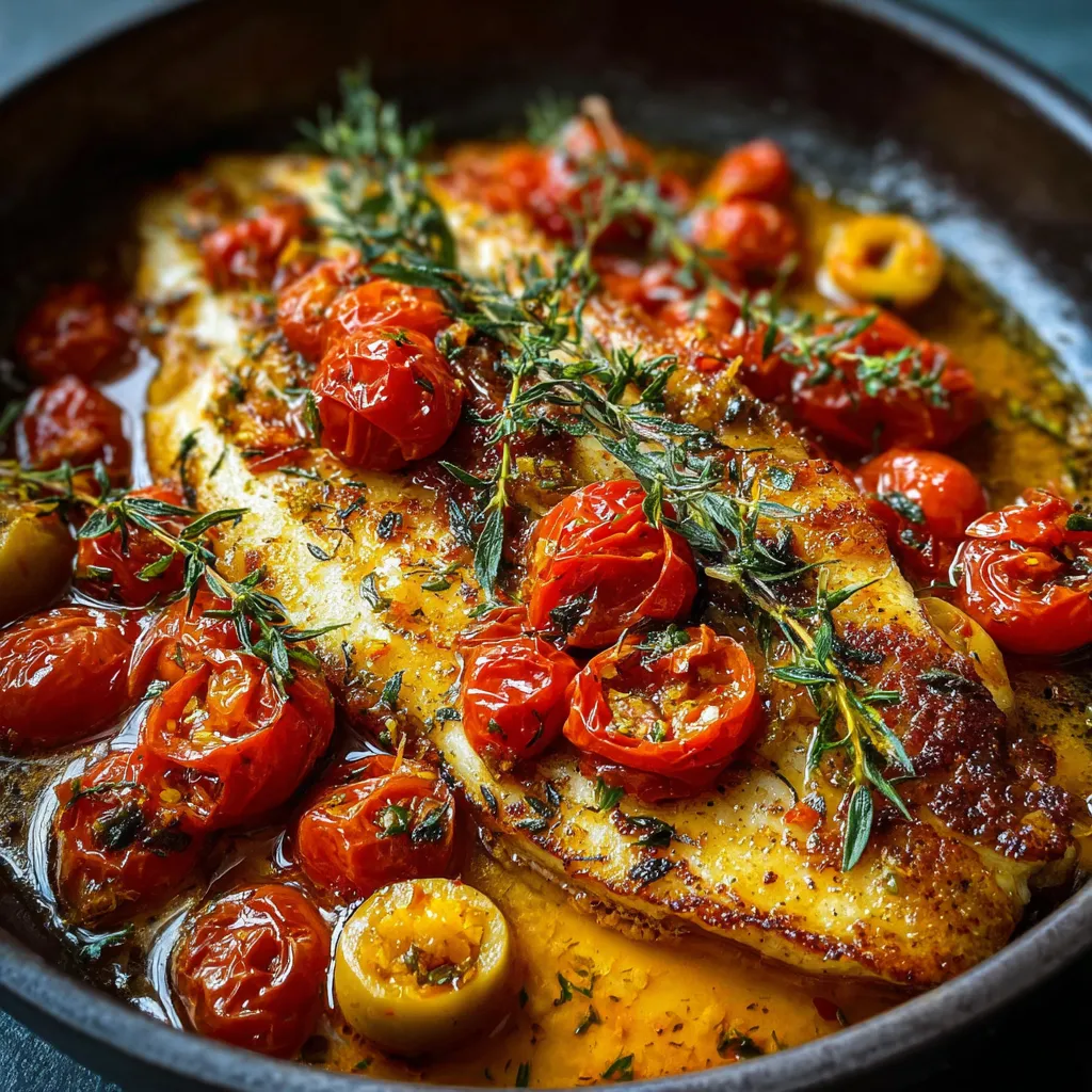 Carne assada com tomate e ervas.