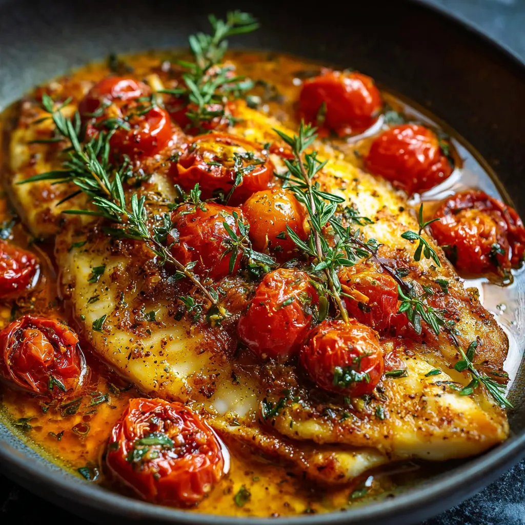 Carne com tomate e ervas.