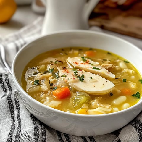 Um prato de sopa com carne e legumes.