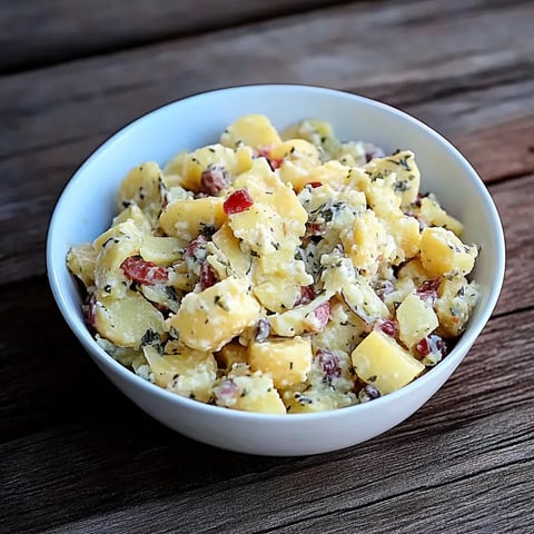 Um prato de comida com batatas e cebola.